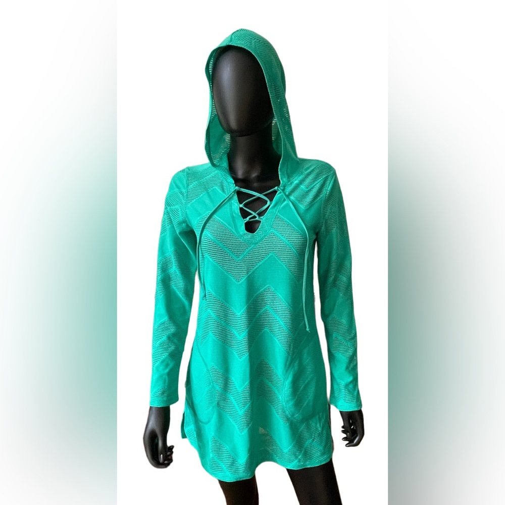 Prana: Green Hooded Dress with Pockets